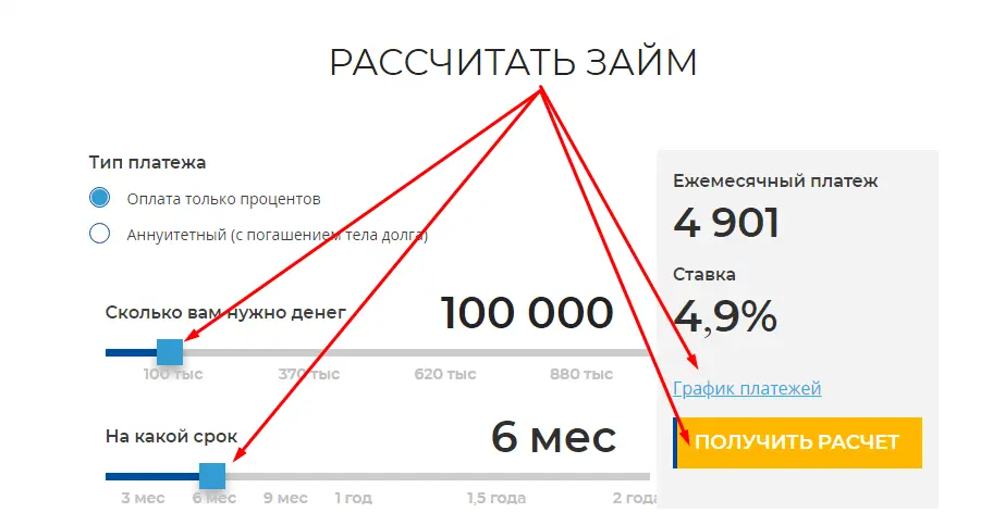 Кредитный калькулятор Партнёр Инвест